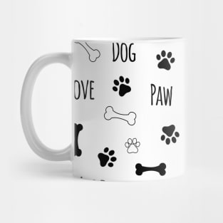 Love Dog Paw Pattern Mug